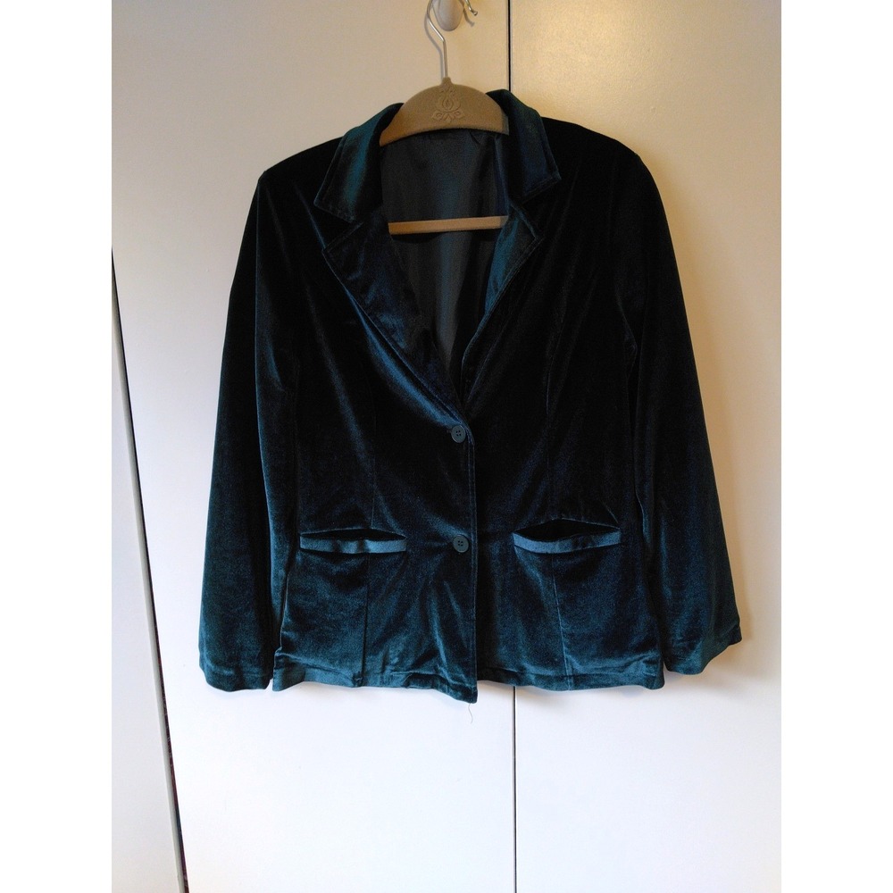 Womens Elegant Velvet Jacket Size S Emerald Green Whimsigoth Dark Fairy Party